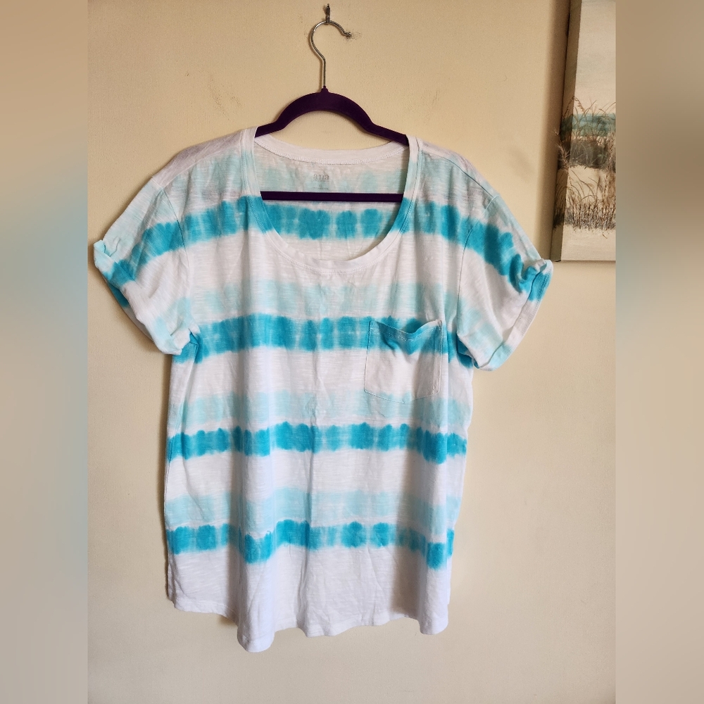 A.n.a. Womens Top Blue White Stripes XL